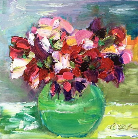 "Sweet Peas" original fine art by Lisa Fu "Sweet Peas" original fine art by Lisa Fu