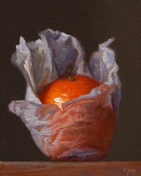 "Wrapped Tangerine (+ 1889 McCloskey painting)" original fine art by Abbey Ryan "Wrapped Tangerine (+ 1889 McCloskey painting)" original fine art by Abbey Ryan