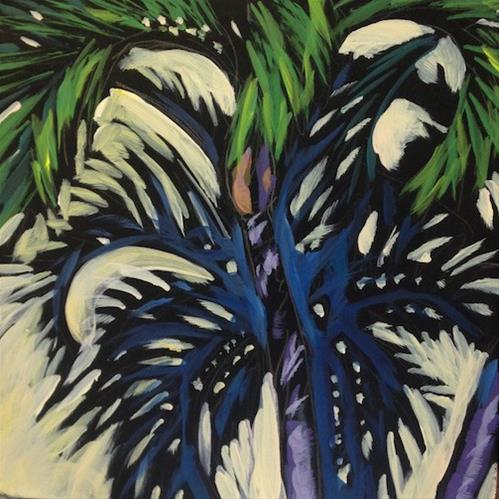 "Palm Shadow Dance" original fine art by Kat Corrigan "Palm Shadow Dance" original fine art by Kat Corrigan