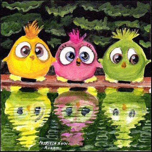 "Three Stuffed Birds" original fine art by Patricia Ann Rizzo "Three Stuffed Birds" original fine art by Patricia Ann Rizzo