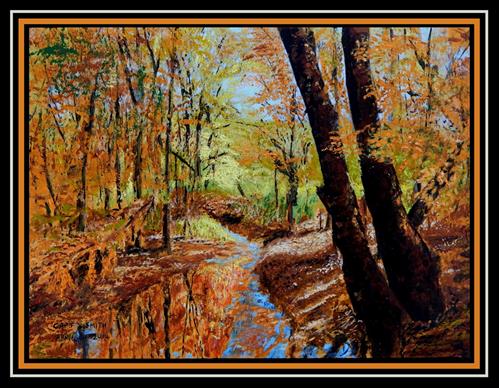 "Creekside in Autumn" original fine art by Captain B Smith "Creekside in Autumn" original fine art by Captain B Smith