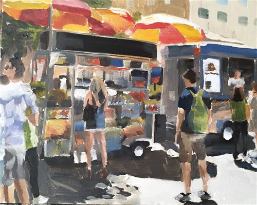 "Hot Dog Stand NYC" original fine art by James Coates "Hot Dog Stand NYC" original fine art by James Coates