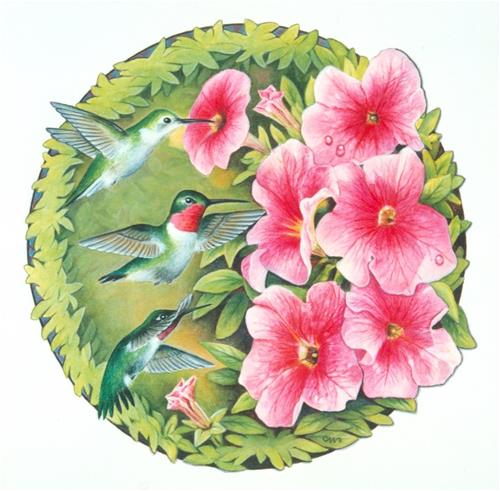 "Humming Birds" original fine art by Cheryl Plautz "Humming Birds" original fine art by Cheryl Plautz