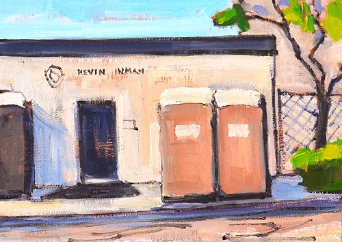 "Porta Potties, Little Italy" original fine art by Kevin Inman "Porta Potties, Little Italy" original fine art by Kevin Inman