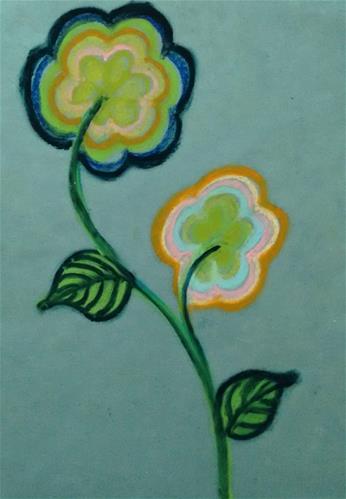 "Green Flower" original fine art by Adéla Svobodová "Green Flower" original fine art by Adéla Svobodová