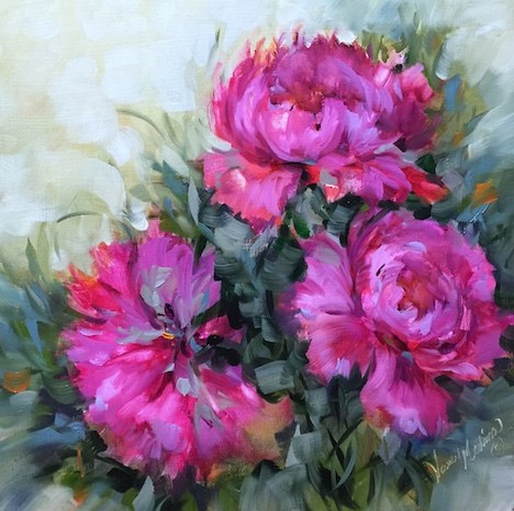 "Step by Step Peonies and Seven Days of Giveaways" original fine art by Nancy Medina "Step by Step Peonies and Seven Days of Giveaways" original fine art by Nancy Medina