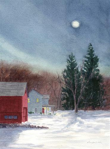 "Winter Moon" original fine art by Vikki Bouffard "Winter Moon" original fine art by Vikki Bouffard