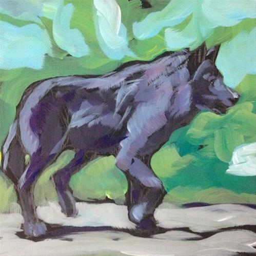"Steppin' Wolf" original fine art by Kat Corrigan "Steppin' Wolf" original fine art by Kat Corrigan