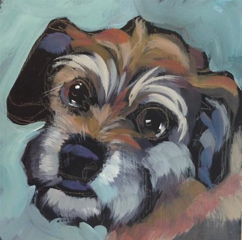 "Sally Schnoodle" original fine art by Kat Corrigan "Sally Schnoodle" original fine art by Kat Corrigan
