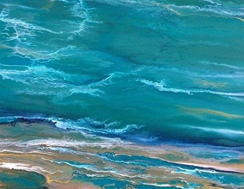 "Contemporary Beach Art, Abstract Seascape Painting, Coastal Art In Motion by International Contemp" original fine art by Kimberly Conrad "Contemporary Beach Art, Abstract Seascape Painting, Coastal Art In Motion by International Contemp" original fine art by Kimberly Conrad