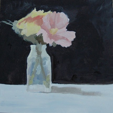 "FLOWERS IN VASE" original fine art by Linda Popple "FLOWERS IN VASE" original fine art by Linda Popple