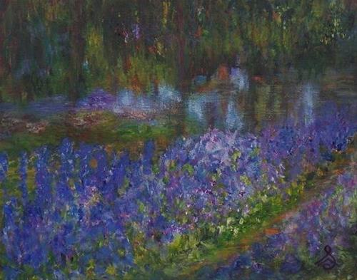 "1034 - Monet's Garden" original fine art by Sea Dean "1034 - Monet's Garden" original fine art by Sea Dean