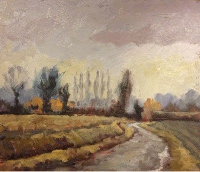 "Little Lane, Moulton" original fine art by Mo Teeuw "Little Lane, Moulton" original fine art by Mo Teeuw