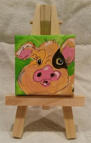 "Itty Bitty Piglet" original fine art by Terri Einer "Itty Bitty Piglet" original fine art by Terri Einer