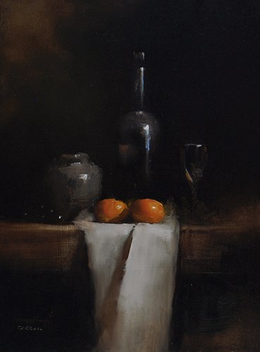 "Bottle with Clementines" original fine art by Neil Carroll "Bottle with Clementines" original fine art by Neil Carroll