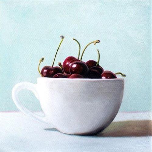 "Cup of Cherries" original fine art by Lauren Pretorius "Cup of Cherries" original fine art by Lauren Pretorius