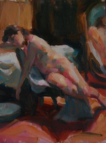 "Nude Model Resting-oil sketch" original fine art by Margaret Dyer "Nude Model Resting-oil sketch" original fine art by Margaret Dyer