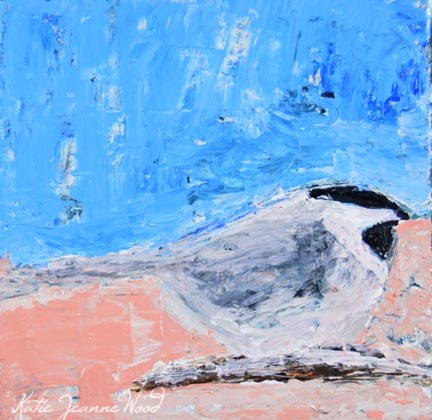 "Blue and Pink Chickadee Bird Painting" original fine art by Katie Jeanne Wood "Blue and Pink Chickadee Bird Painting" original fine art by Katie Jeanne Wood