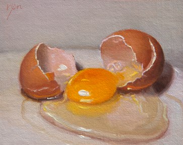 "Cracked Egg (+ sharing the concept of One Hour / One Painting)" original fine art by Abbey Ryan "Cracked Egg (+ sharing the concept of One Hour / One Painting)" original fine art by Abbey Ryan