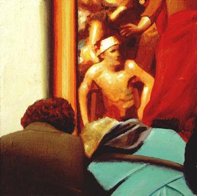 "Moved- Two Women Moved By Painting Dujardin" original fine art by Gerard Boersma "Moved- Two Women Moved By Painting Dujardin" original fine art by Gerard Boersma