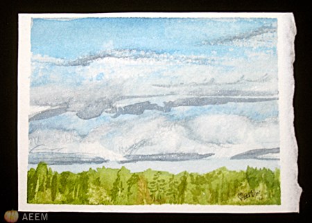 "Cloudy Lake Country" original fine art by A.E.E. Miller "Cloudy Lake Country" original fine art by A.E.E. Miller