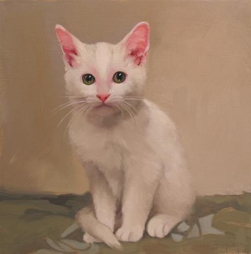 "White Kitten II" original fine art by Diane Hoeptner "White Kitten II" original fine art by Diane Hoeptner
