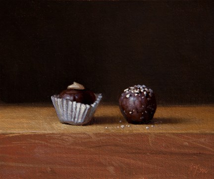 "Still Life with Chocolate Truffles No. 2 (+ 8 days of 24-hour auctions)" original fine art by Abbey Ryan "Still Life with Chocolate Truffles No. 2 (+ 8 days of 24-hour auctions)" original fine art by Abbey Ryan