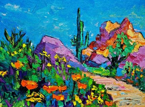 "Arizona Wildflowers" original fine art by Liz Zornes "Arizona Wildflowers" original fine art by Liz Zornes