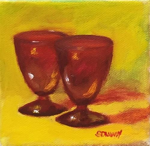 "Royal Ruby Cordial Glasses" original fine art by Stephanie Drawdy "Royal Ruby Cordial Glasses" original fine art by Stephanie Drawdy