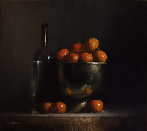 "Clementines in brass Bowl" original fine art by Neil Carroll "Clementines in brass Bowl" original fine art by Neil Carroll