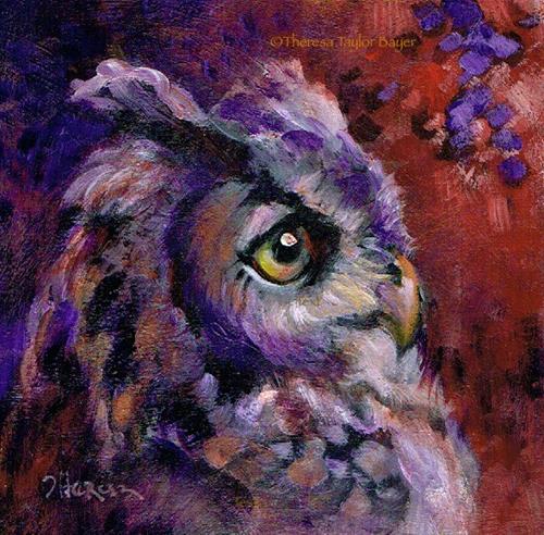 "Owl Be Around - Theresa Taylor Bayer" original fine art by Theresa Taylor Bayer "Owl Be Around - Theresa Taylor Bayer" original fine art by Theresa Taylor Bayer