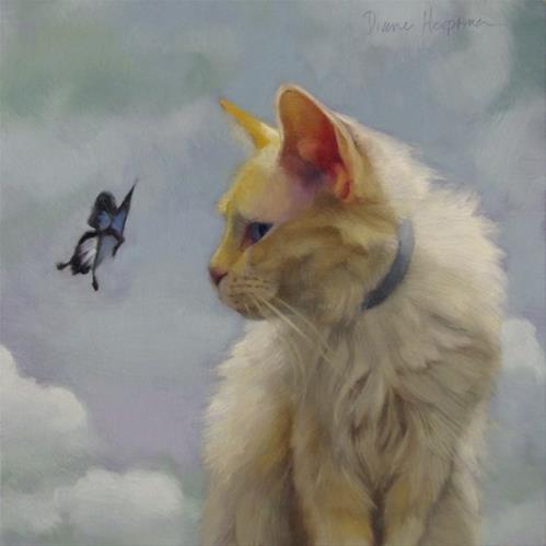 "The Greeter, Why no Buy Now on that painting?" original fine art by Diane Hoeptner "The Greeter, Why no Buy Now on that painting?" original fine art by Diane Hoeptner