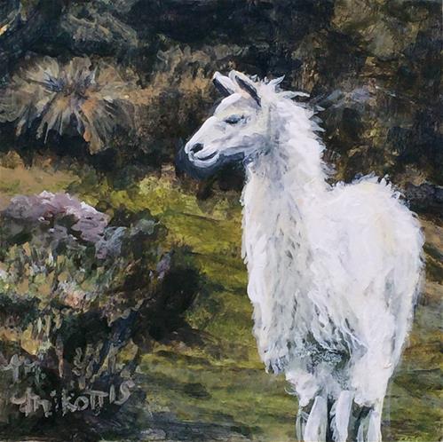 "Ecuador Memories: Alpaca" original fine art by Michael Mikottis "Ecuador Memories: Alpaca" original fine art by Michael Mikottis