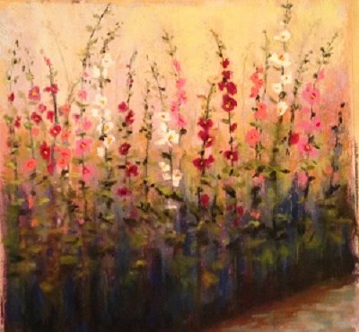 "Day 20 Hollyhocks" original fine art by Angeli Petrocco Coover "Day 20 Hollyhocks" original fine art by Angeli Petrocco Coover