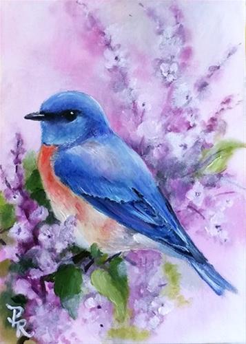 "Dainty Purples ACEO" original fine art by Paulie Rollins "Dainty Purples ACEO" original fine art by Paulie Rollins