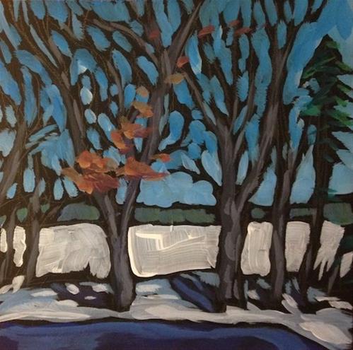 "Kathy & Larry's Backyard" original fine art by Kat Corrigan "Kathy & Larry's Backyard" original fine art by Kat Corrigan