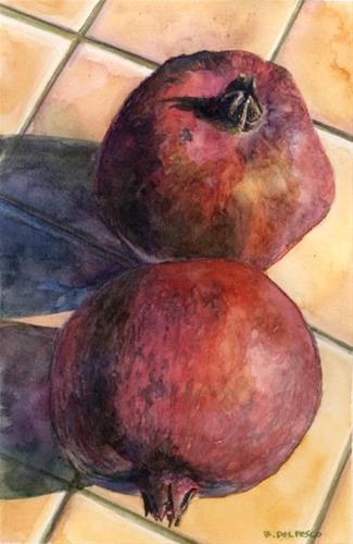 "Watercolor: Pomegranates (& three watercolor tutorial videos to get you started)" original fine art by Belinda Del Pesco "Watercolor: Pomegranates (& three watercolor tutorial videos to get you started)" original fine art by Belinda Del Pesco