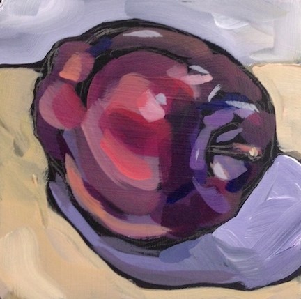 "Lounge Apple" original fine art by Kat Corrigan "Lounge Apple" original fine art by Kat Corrigan