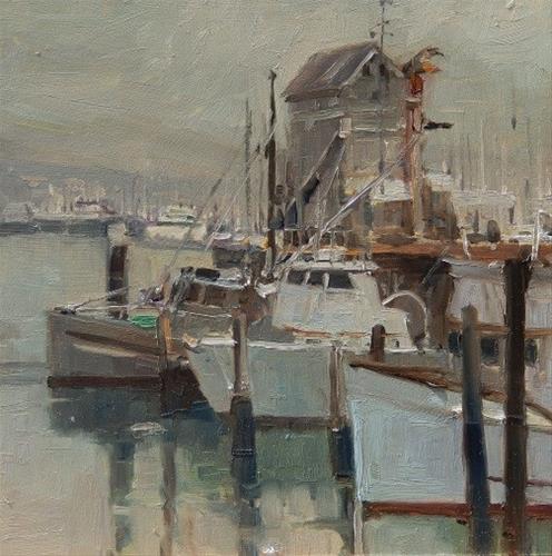 "Santa Barbara Marina California, plein air painting by Robin Weiss" original fine art by Robin Weiss "Santa Barbara Marina California, plein air painting by Robin Weiss" original fine art by Robin Weiss