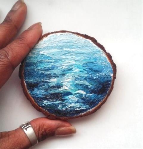 "Waves on Wood" original fine art by Camille Morgan "Waves on Wood" original fine art by Camille Morgan