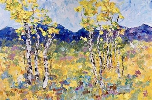 "Palette Knife Aspen Tree Colorado Landscape Painting “Spring Vista” by Judith Babcock Colorado Arti" original fine art by Judith Babcock "Palette Knife Aspen Tree Colorado Landscape Painting “Spring Vista” by Judith Babcock Colorado Arti" original fine art by Judith Babcock