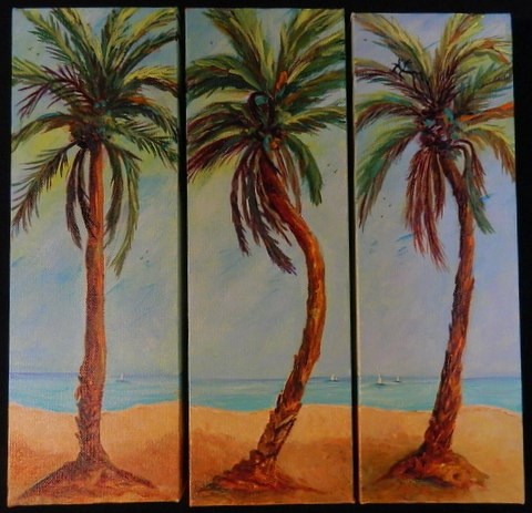 "Palm trees/trip-tic" original fine art by Gloria Urban "Palm trees/trip-tic" original fine art by Gloria Urban