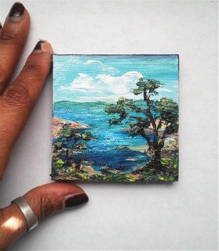 "Seascape with Tree" original fine art by Camille Morgan "Seascape with Tree" original fine art by Camille Morgan