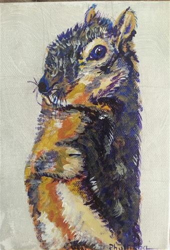 "Blue Squirrel" original fine art by Phyllisha Hamrick "Blue Squirrel" original fine art by Phyllisha Hamrick
