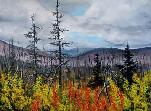 "Yukon Burn, the North Canol" original fine art by Jackie Irvine "Yukon Burn, the North Canol" original fine art by Jackie Irvine