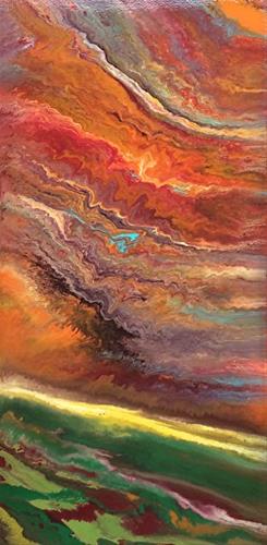 "Abstract Landscape,Sunset Art Painting Sky in Motion Reflected- Mini #4 by Colorado Contemporary A" original fine art by Kimberly Conrad "Abstract Landscape,Sunset Art Painting Sky in Motion Reflected- Mini #4 by Colorado Contemporary A" original fine art by Kimberly Conrad