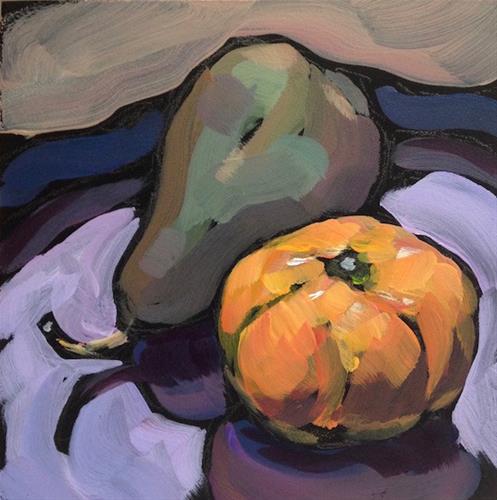 "Fruit Buddies" original fine art by Kat Corrigan "Fruit Buddies" original fine art by Kat Corrigan