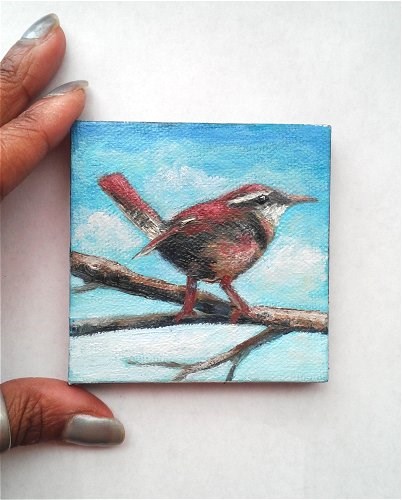 "Carolina Wren" original fine art by Camille Morgan "Carolina Wren" original fine art by Camille Morgan