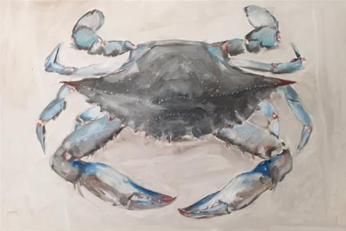 "Big Blue Crab" original fine art by Clair Hartmann "Big Blue Crab" original fine art by Clair Hartmann