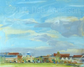 "Plein air oil painting: Memorial Morning" original fine art by Deb Anderson "Plein air oil painting: Memorial Morning" original fine art by Deb Anderson